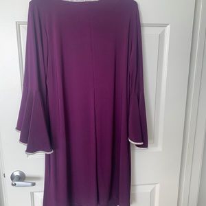Purple Trumpet Sleeve Dress